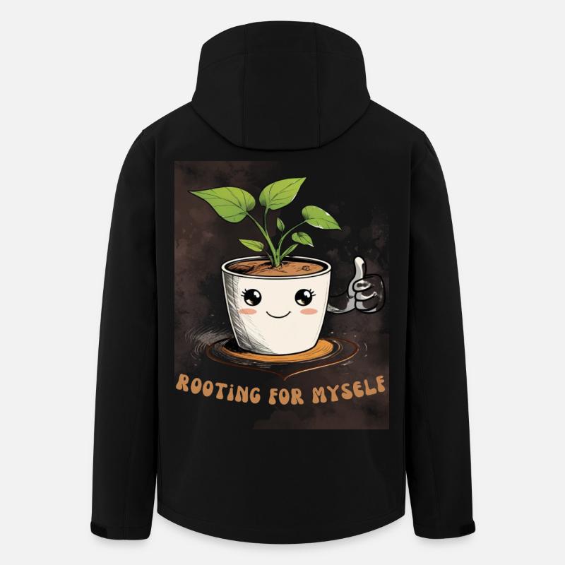 Selbstliebe mit Humor & Pflanzenpower - Recycelte Männer Softshell-Jacke von Stanley/Stella - Schwarz