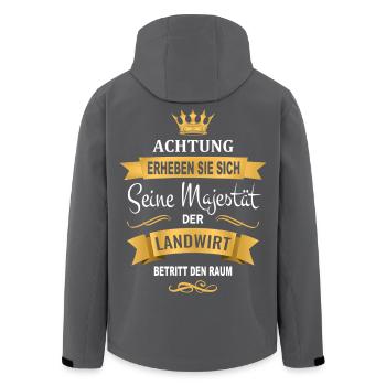 Landwirt Geschenk lustig Majestät betritt Raum - Recycelte Männer Softshell-Jacke von Stanley/Stella - Schwarz - Hinten - AI Model Male 185 light (185cm)