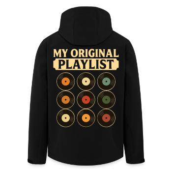 Humour Collectionneur De Vinyles - Veste softshell homme en polyester recyclé Stanley/Stella - noir - Dos - AI Model Male 185 light (185cm)