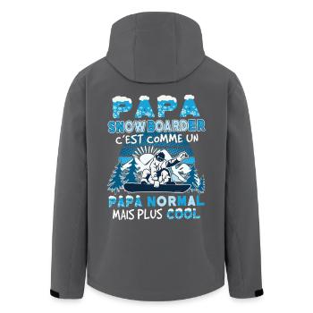 Papa Snowboarder - Recycelte Männer Softshell-Jacke von Stanley/Stella - Schwarz - Hinten - AI Model Male 185 light (185cm)