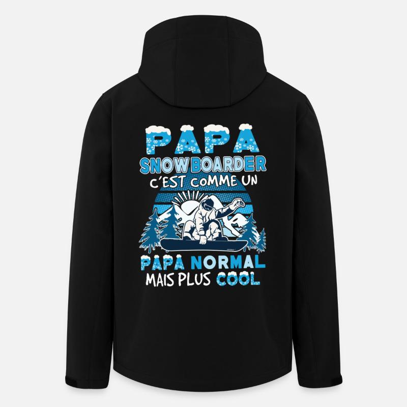 Papa Snowboarder - Recycelte Männer Softshell-Jacke von Stanley/Stella - Schwarz