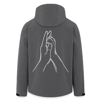 Hand + Hundepfote - High Five - Hunde Fan - Team - Recycelte Männer Softshell-Jacke von Stanley/Stella - Schwarz - Hinten - AI Model Male 185 light (185cm)