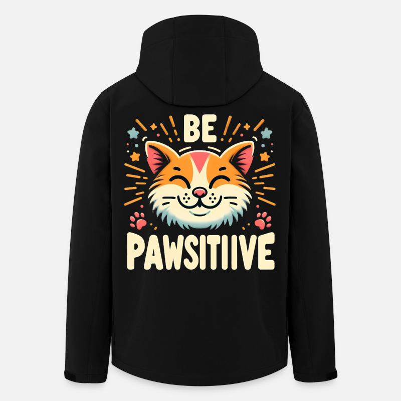 Be pawsitive cute cat - Men’s Recycled Softshell Jacket by Stanley/Stella - black