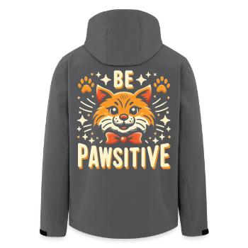 Be pawsitive cute cat - Men’s Recycled Softshell Jacket by Stanley/Stella - anthracite - Back - AI Model Male 185 light (185cm)