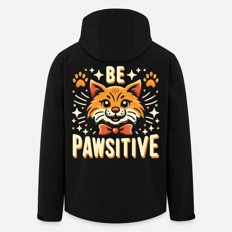 Be pawsitive cute cat - Men’s Recycled Softshell Jacket by Stanley/Stella - black