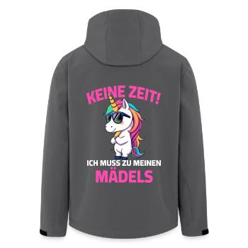 Einhorn - Keine Zeit ich muss zu meinen Mädels - Recycelte Männer Softshell-Jacke von Stanley/Stella - Schwarz - Hinten - AI Model Male 185 light (185cm)