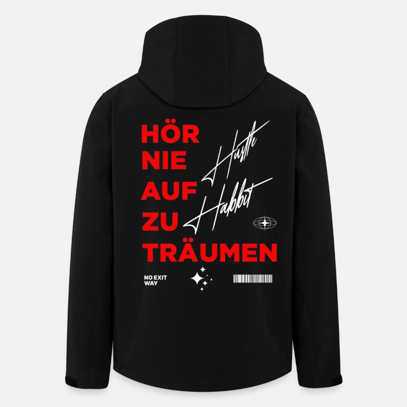 Motivational Trend Graphic Print Design - Men’s Recycled Softshell Jacket by Stanley/Stella - black