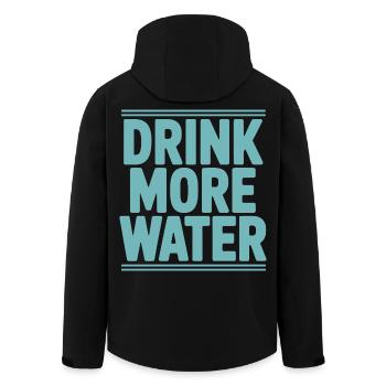 Drink More Water Health Coach Funny Hydration - Men’s Recycled Softshell Jacket by Stanley/Stella - black - Back - AI Model Male 185 light (185cm)