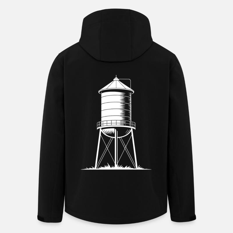 Water Tower Tank Elevated Potable - Men’s Recycled Softshell Jacket by Stanley/Stella - black