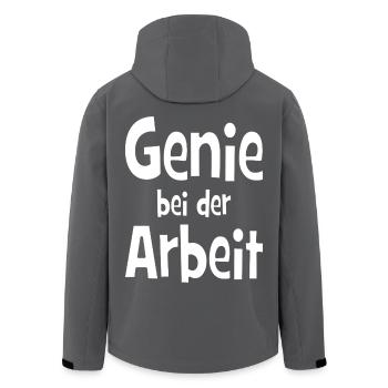 Genie bei der Arbeit - Büro - Job - arbeiten - Recycelte Männer Softshell-Jacke von Stanley/Stella - Schwarz - Hinten - AI Model Male 185 light (185cm)