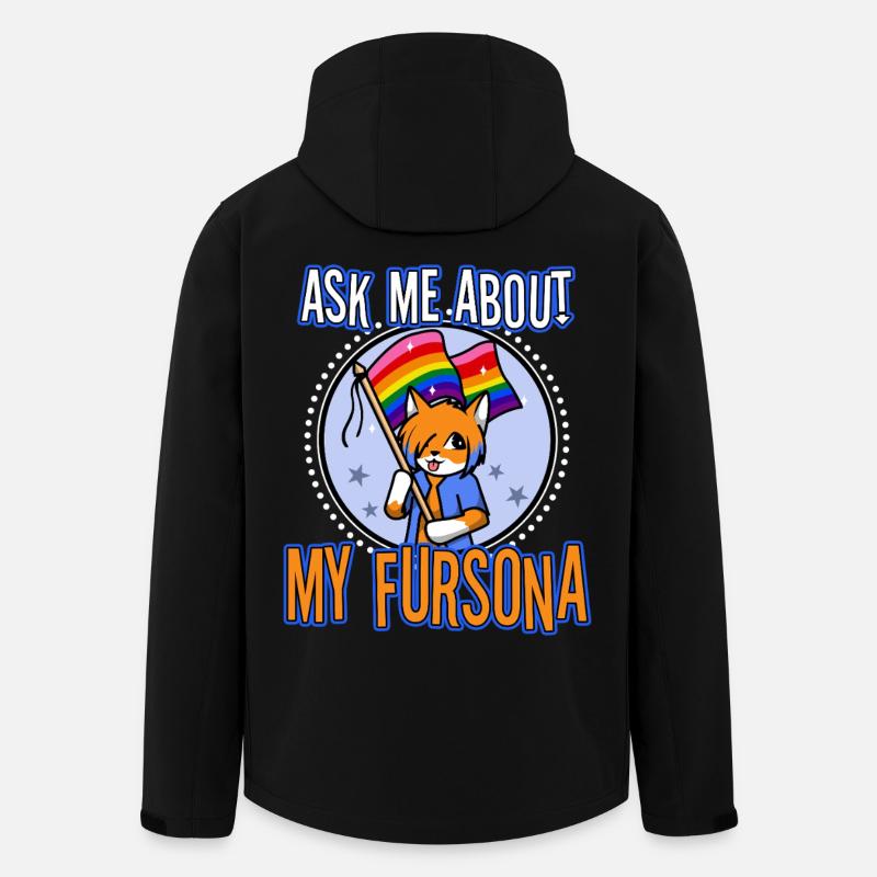 Ask me about my Fursona - Recycelte Männer Softshell-Jacke von Stanley/Stella - Schwarz