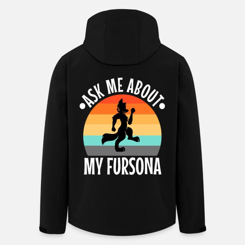 Ask me about my Fursona - Men’s Recycled Softshell Jacket by Stanley/Stella - black