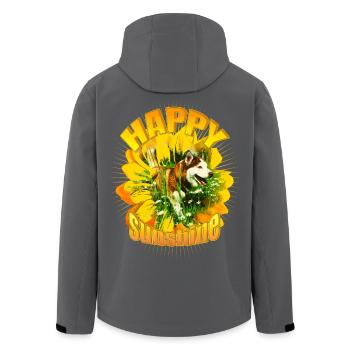 Motif Tournesol Chien du Bonheur - Veste softshell homme en polyester recyclé Stanley/Stella - noir - Dos - AI Model Male 185 light (185cm)