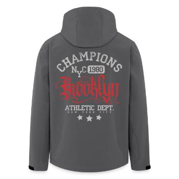 Brooklyn Athletic Vintage Logo - Recycelte Männer Softshell-Jacke von Stanley/Stella - Schwarz - Hinten - AI Model Male 185 light (185cm)