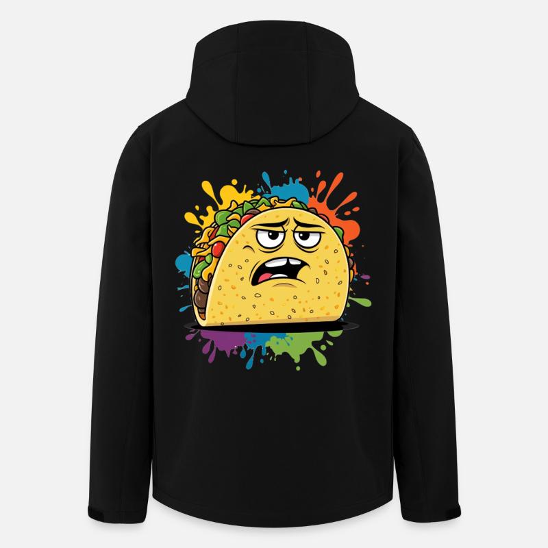 Graphique de taco élégant avec expression - Veste softshell homme en polyester recyclé Stanley/Stella - noir