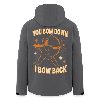 Lustiger Bogenschütze You Bow Down I Bow Back - Recycelte Männer Softshell-Jacke von Stanley/Stella - Schwarz - Hinten - AI Model Male 185 light (185cm)
