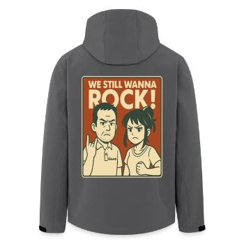 Rebellisches Rock-Elternduo - Recycelte Männer Softshell-Jacke von Stanley/Stella - Schwarz - Hinten - AI Model Male 185 light (185cm)