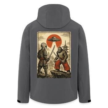 Samurai Bigfoot Alien Japanese Warrior, Ninja - Men’s Recycled Softshell Jacket by Stanley/Stella - black - Back - AI Model Male 185 light (185cm)