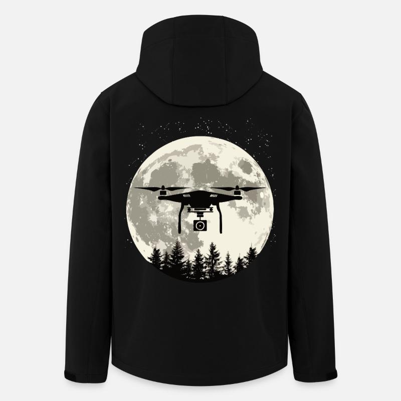 Drone Full Moon - Men’s Recycled Softshell Jacket by Stanley/Stella - black