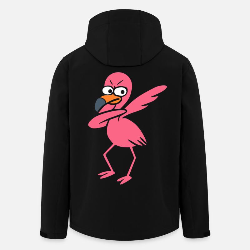 Tanzende Flamingo Dabbing  - Recycelte Männer Softshell-Jacke von Stanley/Stella - Schwarz