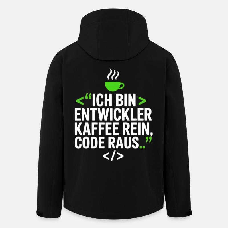 Développeur Café Dicton - Veste softshell homme en polyester recyclé Stanley/Stella - noir