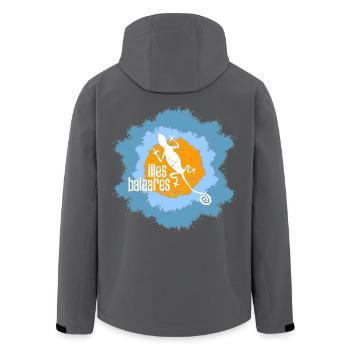Lizard mit Inselmotiv und Textdesign - Recycelte Männer Softshell-Jacke von Stanley/Stella - Schwarz - Hinten - AI Model Male 185 light (185cm)