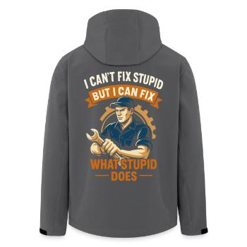 Humorous mechanic and hobby mechanic saying - Men’s Recycled Softshell Jacket by Stanley/Stella - black - Back - AI Model Male 185 light (185cm)