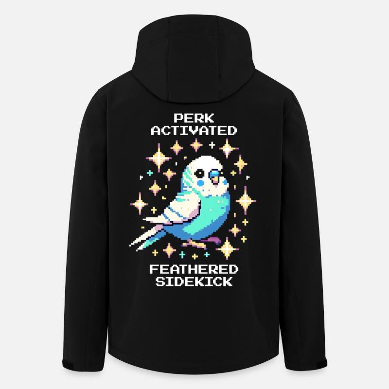 Perk active: Feathered Sidekick | Budgie - Men’s Recycled Softshell Jacket by Stanley/Stella - black