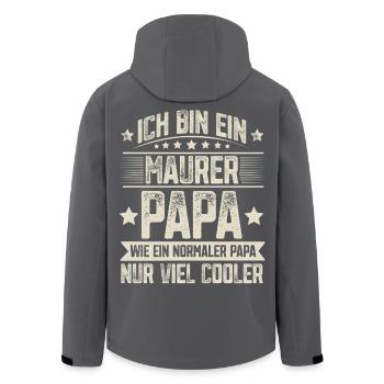 Maurer Papa - Recycelte Männer Softshell-Jacke von Stanley/Stella - Schwarz - Hinten - AI Model Male 185 light (185cm)