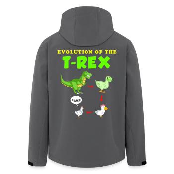 Évolution de l’illustration du dinosaure T-Rex - Veste softshell homme en polyester recyclé Stanley/Stella - noir - Dos - AI Model Male 185 light (185cm)