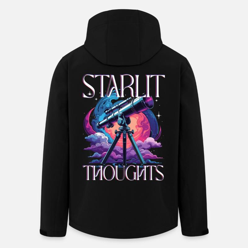 Astronom Sterngucker Stargazer Starlit Thoughts - Recycelte Männer Softshell-Jacke von Stanley/Stella - Schwarz