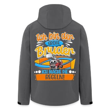 Großer Bruder Feuerwehr - Recycelte Männer Softshell-Jacke von Stanley/Stella - Schwarz - Hinten - AI Model Male 185 light (185cm)