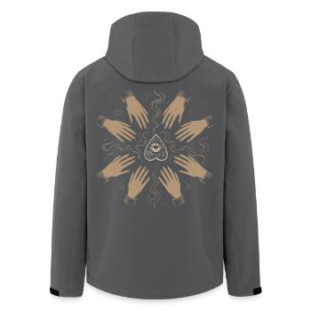 Samhain Witch Hands Ritual Mystical Motif - Men’s Recycled Softshell Jacket by Stanley/Stella - black - Back - AI Model Male 185 light (185cm)