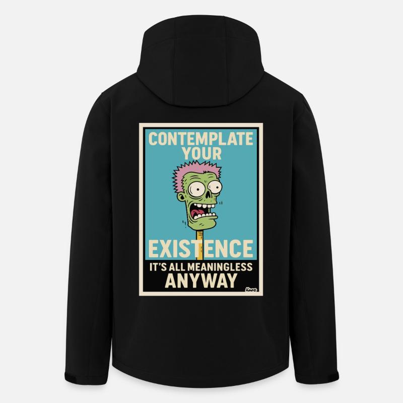 Contemplative Zombie Humour Poster - Men’s Recycled Softshell Jacket by Stanley/Stella - black