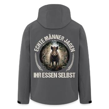 Jäger Spruch  - Recycelte Männer Softshell-Jacke von Stanley/Stella - Schwarz - Hinten - AI Model Male 185 light (185cm)