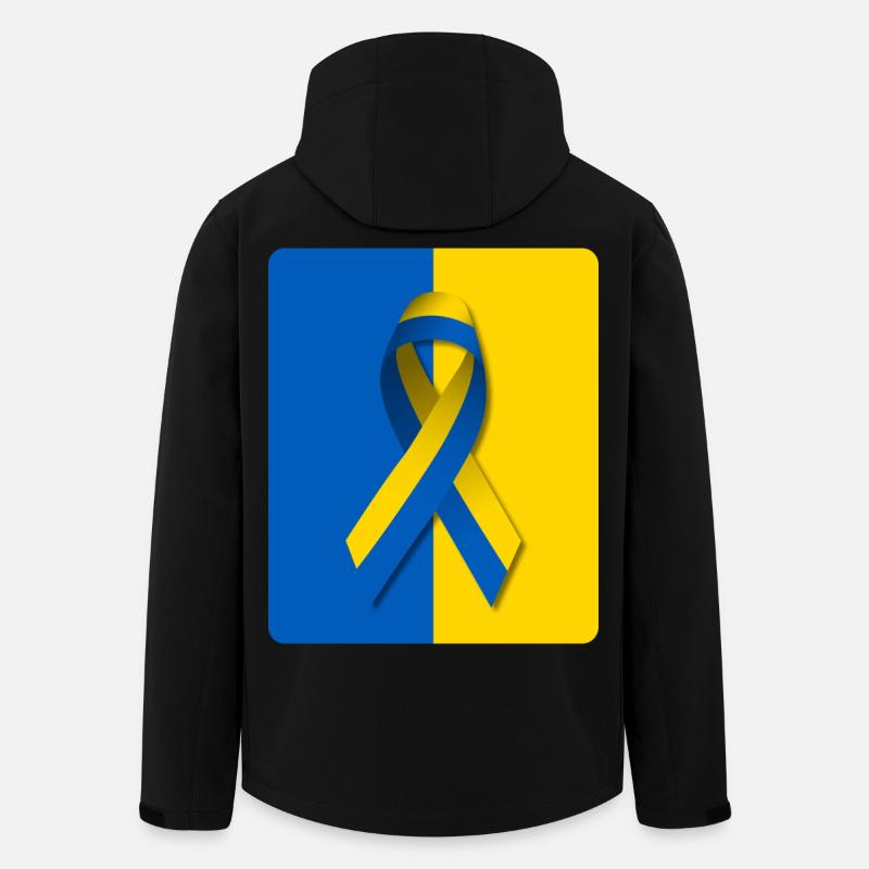 Ukraine Frieden Schleife Flagge - Recycelte Männer Softshell-Jacke von Stanley/Stella - Schwarz