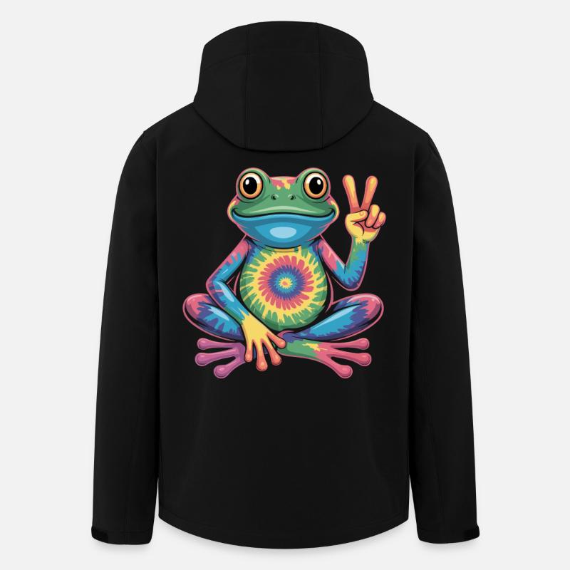 Frosch Tie-Dye Hippie Frieden Zeichen - Recycelte Männer Softshell-Jacke von Stanley/Stella - Schwarz