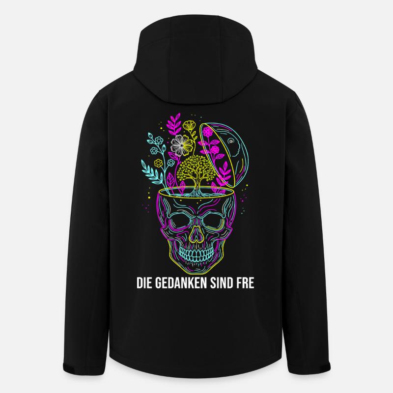 Die Gedanken sind frei - Neon Schädel - Recycelte Männer Softshell-Jacke von Stanley/Stella - Schwarz