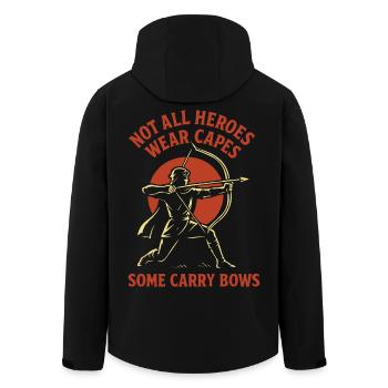 Not all heroes wear capes Some wear bows - Men’s Recycled Softshell Jacket by Stanley/Stella - black - Back - AI Model Male 185 light (185cm)