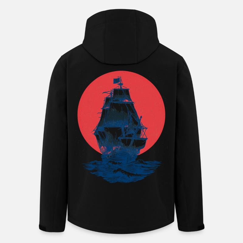 Mystischer Piratenschiff - Recycelte Männer Softshell-Jacke von Stanley/Stella - Schwarz