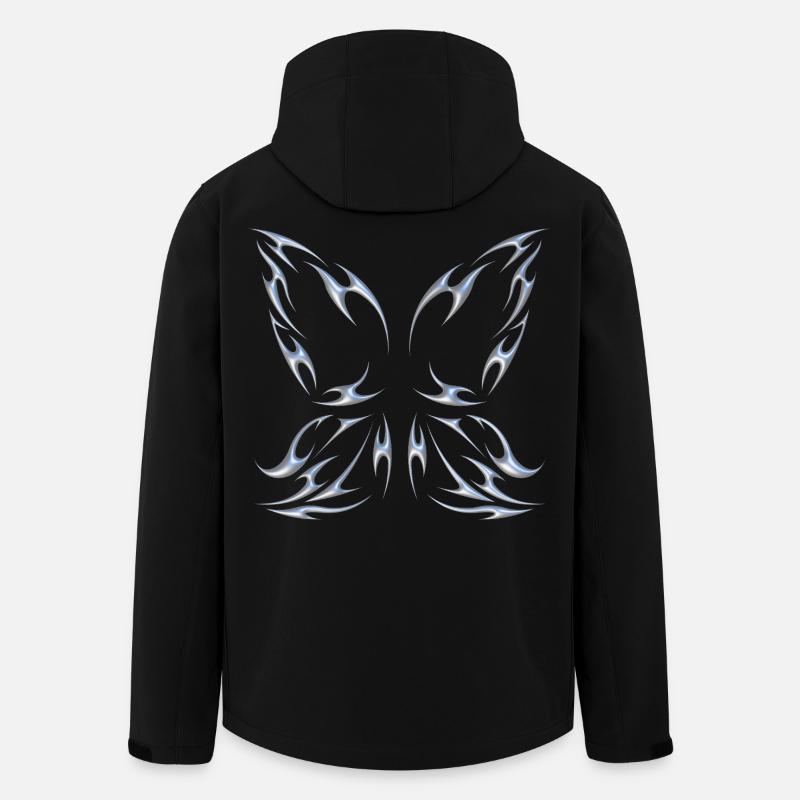 Chrom Metallic Feenflügel Schmetterling Design - Recycelte Männer Softshell-Jacke von Stanley/Stella - Schwarz
