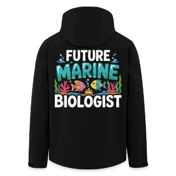 Future Marine Biologist with Fish - Men’s Recycled Softshell Jacket by Stanley/Stella - black - Back - AI Model Male 185 light (185cm)
