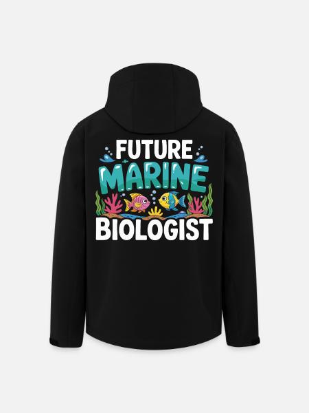 Future Marine Biologist with Fish - Men’s Recycled Softshell Jacket by Stanley/Stella - black