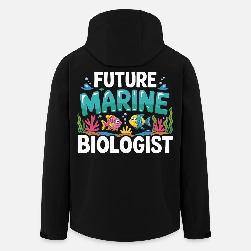 Future Marine Biologist with Fish - Men’s Recycled Softshell Jacket by Stanley/Stella - black