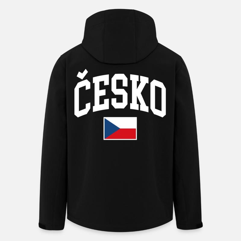 Drapeau de la République tchèque - Veste softshell homme en polyester recyclé Stanley/Stella - noir