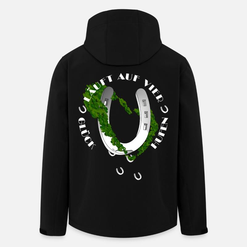 Nature-inspired horseshoe with clover - Men’s Recycled Softshell Jacket by Stanley/Stella - black