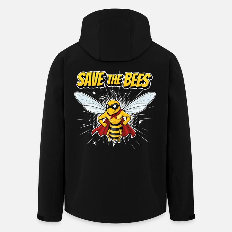 Comic Bee Hero Motto - Men’s Recycled Softshell Jacket by Stanley/Stella - black