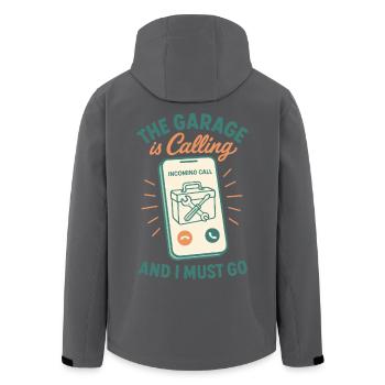 Le garage appelle le mécanicien, dicton amusant - Veste softshell homme en polyester recyclé Stanley/Stella - noir - Dos - AI Model Male 185 light (185cm)