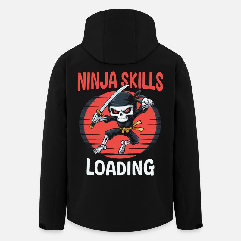 Ninja Squelette Halloween pour les enfants - Veste softshell homme en polyester recyclé Stanley/Stella - noir