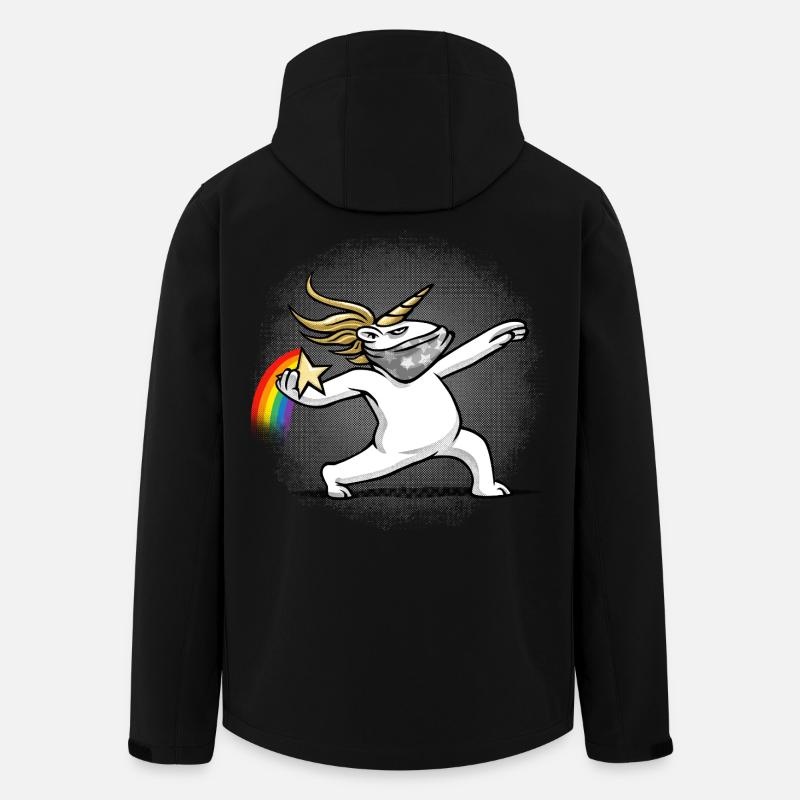 Einhorn wirft einen Regenbogen - Recycelte Männer Softshell-Jacke von Stanley/Stella - Schwarz
